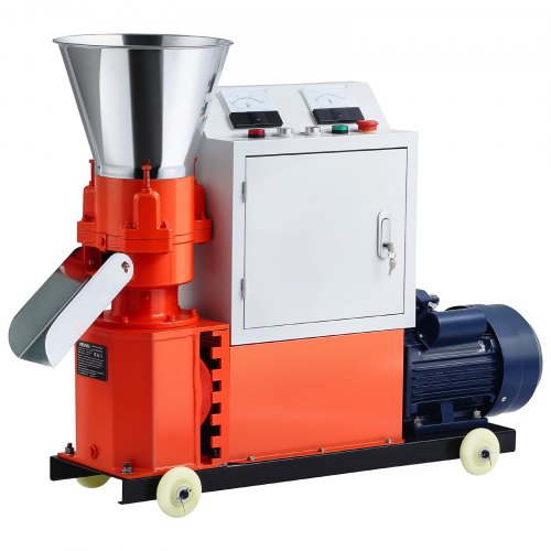 

VEVOR Feed Pellet Mill Machine, 5 mm Animal Feed Pellet Making Machine, 3KW 240V Animal Food Granulator Mill Machines with 3 Pressure Rollers & 4 Wheels, Ideal for Poultry, Livestock, Farm Animals