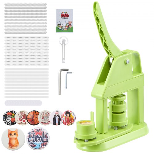 Vevor Button Maker Machine, 0.98 In, Plastic Pin Maker With 500Pcs Button Parts, Mr. Panda Magic Book, Circle Cutter And Hex Wrenches, Reinforced Ergo-image
