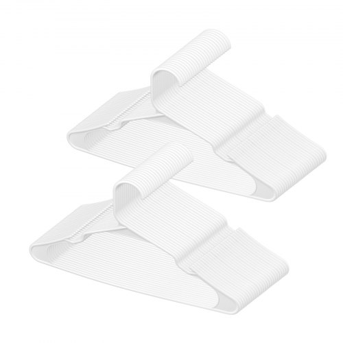 

VEVOR Plastic Hangers 50 Pack White Non-Slip Hangers with Triangular Structure