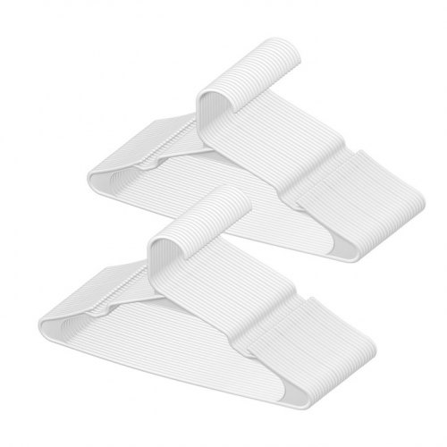 

VEVOR Plastic Hangers 50 Pack White Non-Slip Hangers with Triangular Structure