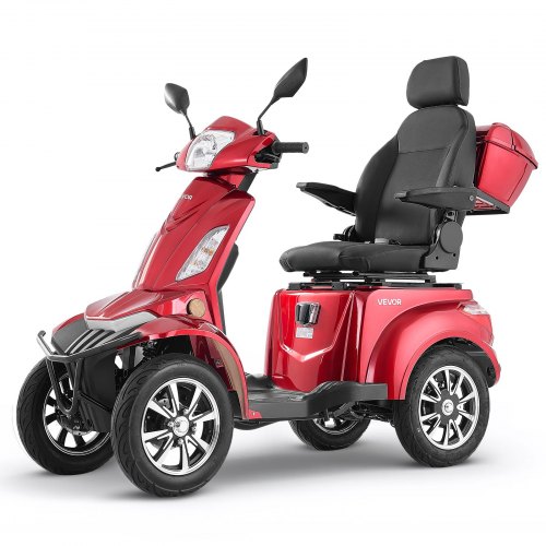 VEVOR Heavy Duty 4-Wheel Mobility Scooters for Seniors & Adults, 500lbs Capacity, 21.5 Miles 3-Speed Long Range, 1000W All Terrain Electric Recreational Scooter Wheelchair, 20° Max Climbing Capacity