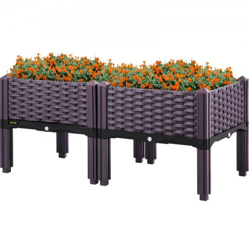 VEVOR Elevated Raised Garden Bed Plastic Garden Planter Box 2Pcs for Grow Plants