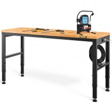 VEVOR2 Adjustable Height Workbench 122x61x97cm Work Bench Table w/ Power Outlets