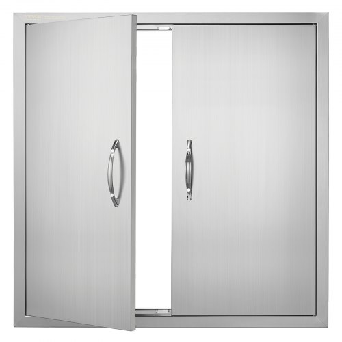 

VEVOR BBQ Access Door, 31W x 31H Inch Double Outdoor Kitchen Door, Stainless Steel Flush Mount Door, Wall Vertical Door with Handles, for BBQ Island, Grilling Station, Outside Cabinet