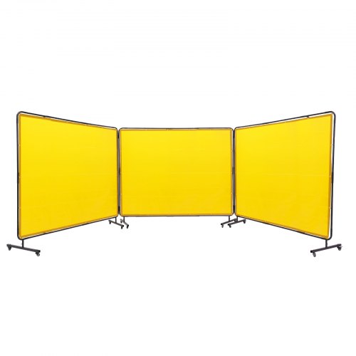 VEVOR Welding Screen with Frame, 6' x 8' 3 Panel Welding Curtain Screens, Flame-Resistant Vinyl Welding Protection Screen on 12 Swivel Wheels (6 Locka