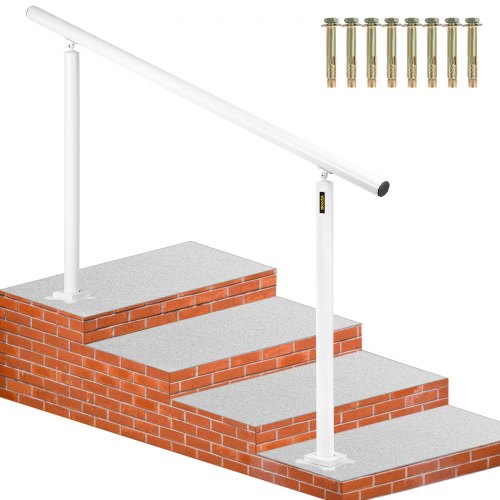 VEVOR Handrail for Outdoor Steps Aluminum Stair
Handrail Fit 0-5 Steps w/ Installation Kit