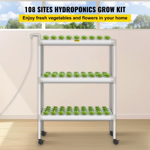 Vertical Type Hydroponic 36 Plant Sites Grow Kit with Pump Baskets Grow System 