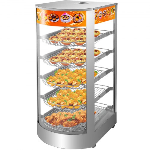 Commercial Food Warmer Pizza Warmer 5-Tier Pastry Warmer with Magnetic Door