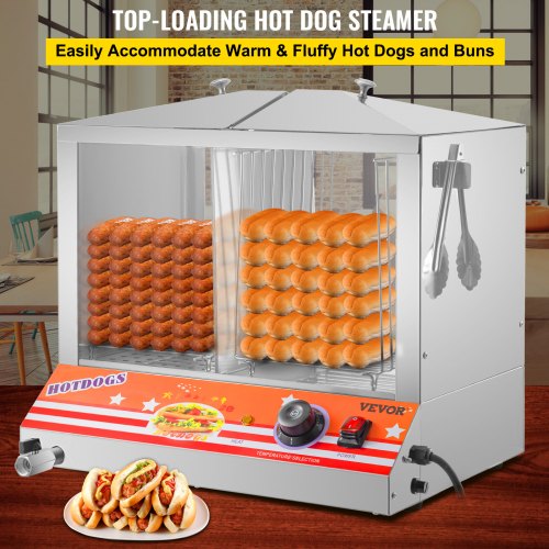Commercial Hot Dog Steamer Warmer Cooker Machine Bun Food Electric Countertop 