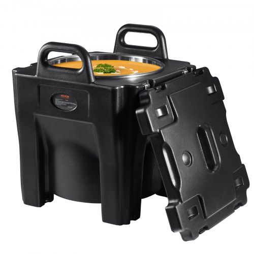 VEVOR Insulated Food Carrier, 32Qt Capacity, Stackable Catering Hot Box with Stainless Steel Barrel, Top Load LLDPE Food Warmer with Integral Handles Buckles Stationary Base, for Restaurant Canteen, B