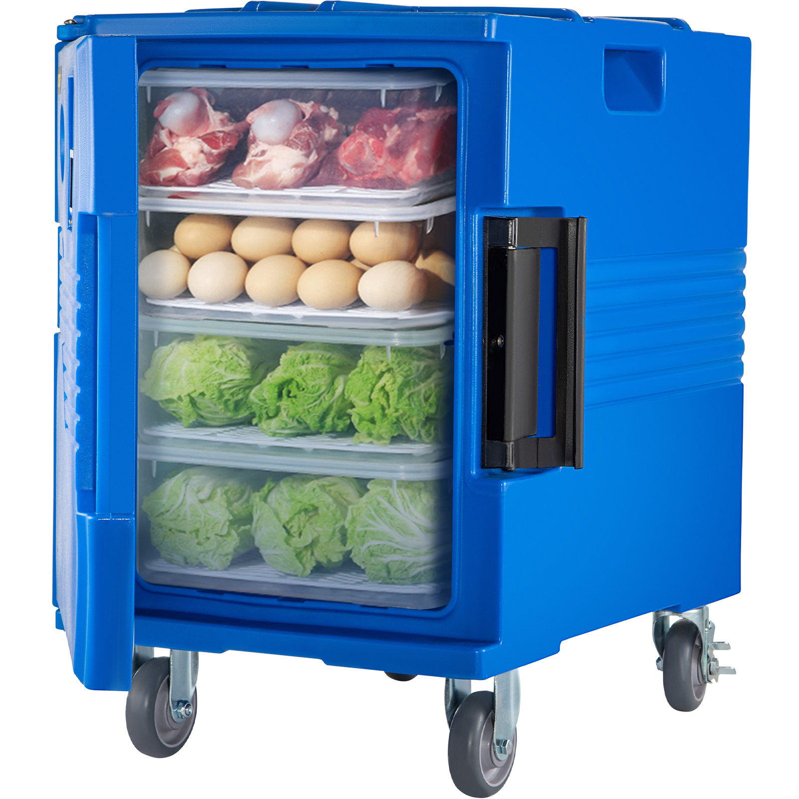 VEVOR Insulated Food Pan Carrier Front Load Catering Box w/ Wheels 82 Qt Blue от Vevor Many GEOs
