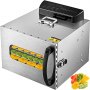 Vevor Food Dehydrator Machine Jerky Dehydrator Stainless Steel 6 Trays W/ Led