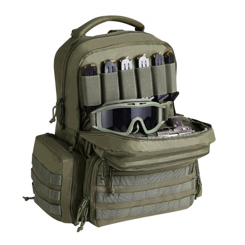 

VEVOR Tactical Range Backpack for 6 Pistols Gun Backpack Green