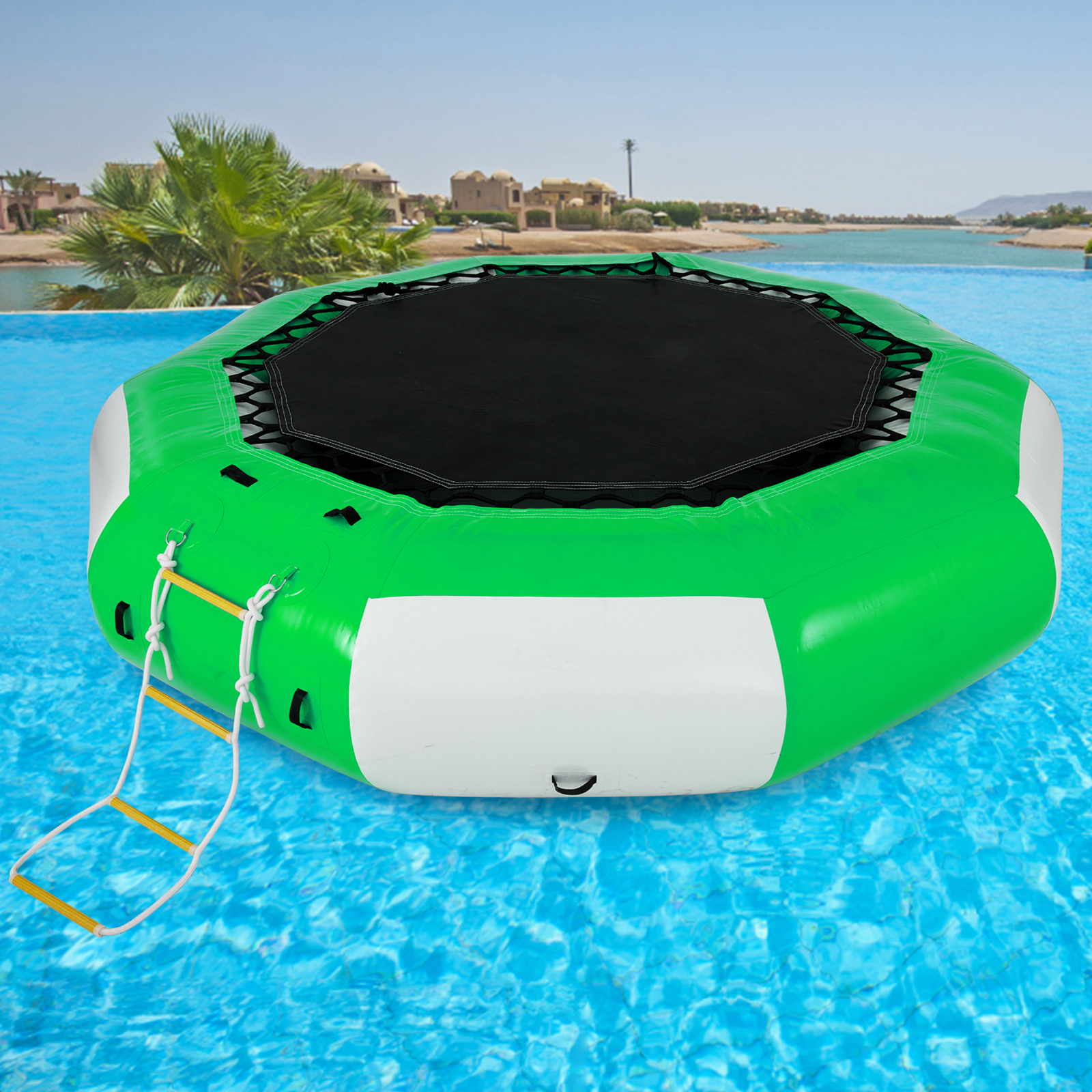 10Ft Inflatable Water Trampoline Jump Floated Water Bounce Platform w/ Ladder от Vevor Many GEOs