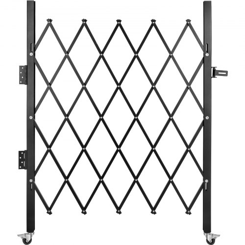 VEVOR Single Folding Security Gate, 48 H X 37 W Folding Door Gate, Steel Accordion Security Gate, Flexible Expanding Security Gate, 360° Rolling Bar