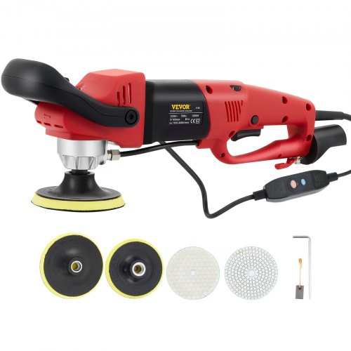 VEVOR Wet Polisher Grinder, Variable Speed 4" & 5" Diamond Polishing Pads, Buffing Machine with 78.7" Water Pipe Adapter & Splash Shield, Electronic Concrete Stone for Title Floor Countertop CE