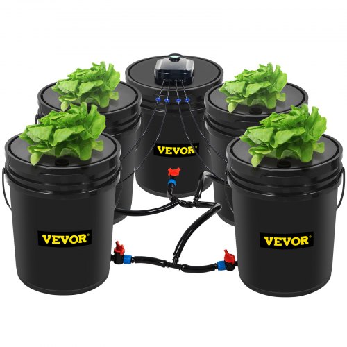 VEVOR Hydroponics Deep Water Culture DWC Hydroponic System 5 Gallon 5 Buckets