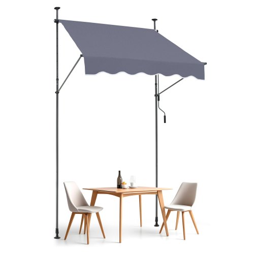 

VEVOR 59x47" Patio Awning Retractable Awning Sunshade Shelter with Crank Handle