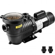 VEVOR Swimming Pool Pump 1.5 HP Pool Pump 230V 5400 GPH In/Above Ground Strainer, Certification of ETL for Security