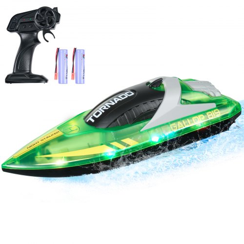 

Christmas gifts! VEVOR RC Boat 2.4 GHz Remote Control Racing Boat 12 km/h Kids Adults Gift Green