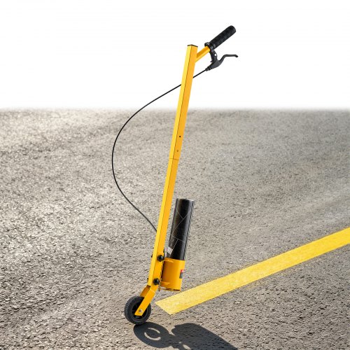 VEVOR Striping Line Painting Wand 4" Heavy-Duty Wheel Marking Paint Wand, For Ground Marking, Parking Lot and Field, Lightweight and Easy to Push, Compatible with Inverted Striping Paint, Yellow