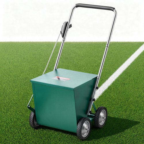 VEVOR Steel Dry Line Marker 65 lbs Powder Capacity Field Dry Line Chalker, For Large Fields, 2 to 4 in Adjustable Line Width, with 4 Heavy-Duty Wheels, Clear and Even Marking, Easy One-Person Pushing