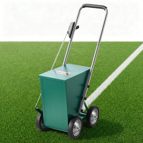 VEVOR Steel Dry Line Marker 50 lbs Powder Capacity Field Dry Line Chalker, For Standard Fields, 2 to 4 in Adjustable Line Width, with 4 Heavy-Duty Wheels, Clear Even Marking, Easy One-Person Pushing