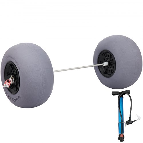 

VEVOR Beach Balloon Wheels, 33 cm Sand Tires with 81.5 cm Stainless Steel Axle, TPU Cart Tires for Kayak Dolly, Canoe Cart and Buggy with Air Pump, 2-Pack