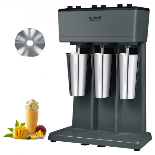 

VEVOR Milkshake Maker, 375W x 3 Electric Milkshake Machine, Triple Heads Drink Mixer Blender Machine, 3-Speed Milkshake Mixer with 3 x 820 ml Stainless Steel Cups, for Commercial and Home