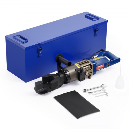 VEVOR Electric Hydraulic Rebar Bender, 1500W Portable Rebar Bending Machine, Bending up to 3/4 Inch #6 (6-20mm) within 4 Seconds, High Power Steel Rebar Bender w/ Tool Case Oil Can,Black Blue RN-22