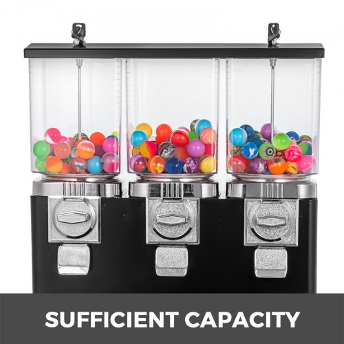 RED Double Barrel Bulk Candy Vending Machine with Wood Stand 