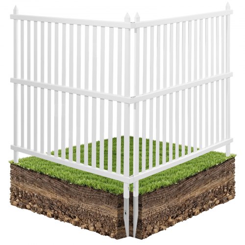 

VEVOR 2 Panels Vinyl Privacy Screen, 48 x 48 in Outdoor Fence Enclosure with Galvanized Stakes, PVC Vertical Vinyl Fence Screen, Ideal for Trash Can, Air Conditioner, Pool Equipment Fence, White