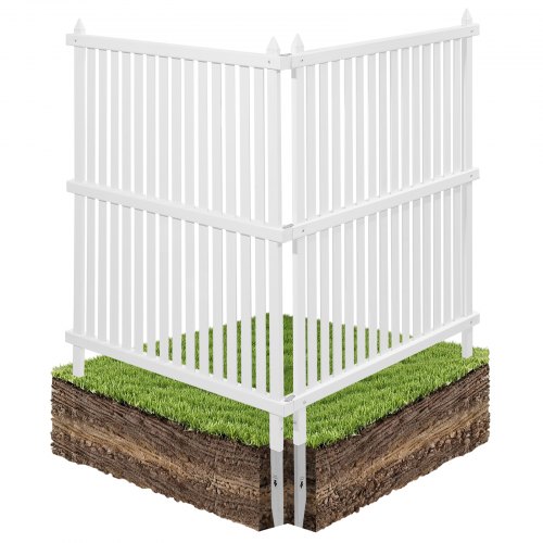 

VEVOR 2 Panels Vinyl Privacy Screen, 36 x 45 in Outdoor Fence Enclosure with Galvanized Stakes, PVC Vertical Vinyl Fence Screen, Ideal for Trash Can, Air Conditioner, Pool Equipment Fence, White