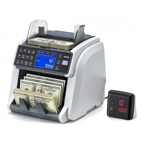 

VEVOR Money Counter Machine, Mixed Denomination Bill Cash Counter with CIS/UV/MG/IR/DD/DBL/HLF/CHN Counterfeit Detection, Multi-Currency Support, Money Counting Machine with External Display