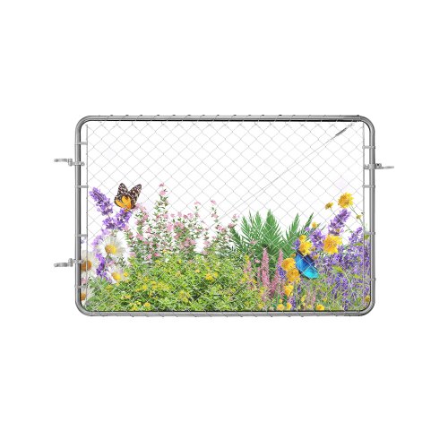 

VEVOR Chain Link Fence Gate, 183 x 122 cm, Adjustable Chain Link Fence Panel, Fit 67-183 cm (W) x 183 cm (H) Garden Fence Gate Opening, Rust-Resistant Galvanized Fencing Gate for Farm, Posts Not Included