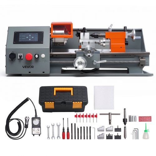 VEVOR Metal Lathe 8"x16" 1100W Benchtop CNC Metal Lathe Touchscreen Control, for Fully Automatic Metalworking Turning, Quick-Change Tool Post, Electro