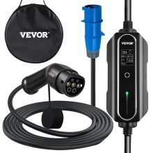 VEVOR Portable EV Charger EV Charging Cable Type 2 CEE 3 Pin Plug 32A 7.5m w/Bag