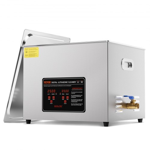 

VEVOR Ultrasonic Cleaner, 15L Professional 360W Cleaning Machine with Timer & Heater, 40kHz Digital Ultrasonic Cleaner with Basket for Watch Glasses Jewelry Retainer Industrial Parts Tools