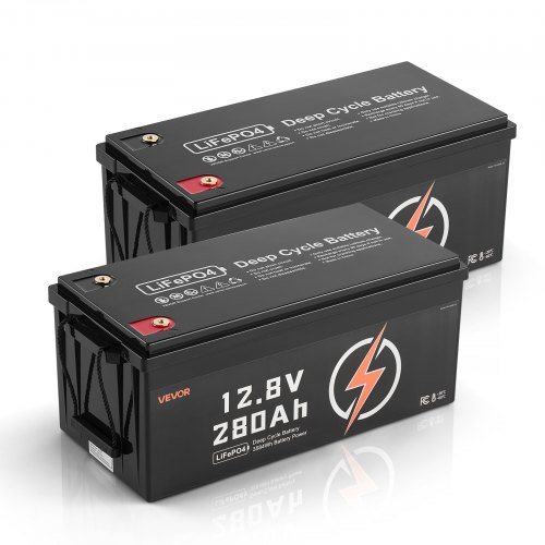 2 Pack 12V 280Ah Deep Cycle LiFePO4 Battery BMS Lithium Iron Phosphate Battery