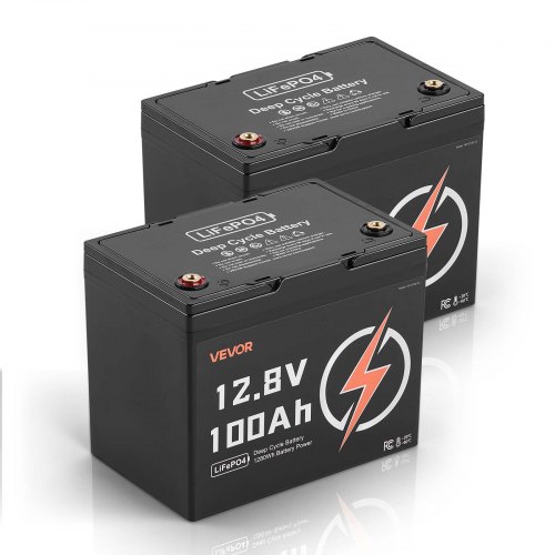 2 Pack 12V 100Ah Deep Cycle LiFePO4 Battery BMS Lithium Iron Phosphate Battery