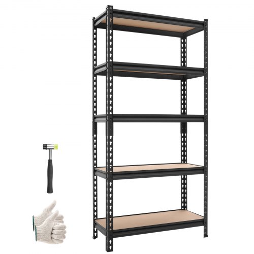 Vevor Storage Shelves, 5-Tier Adjustable, 2000 Lbs Capacity, Heavy Duty Garage Storage Shelving Unit, Metal Utility Rack Shelf, For Kitchen Pantry Bas-image