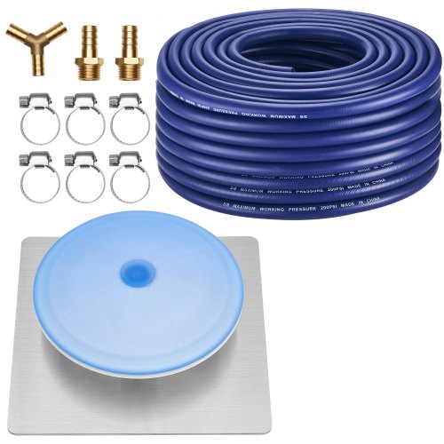 

VEVOR Pond Aerator Air Diffuser & 3/8 in Self Sinking Aeration Hose Kit, 8in Silicone Lake Aeration Diffuser with 100ft Flexible Pond Aerator Hose Kit for Ponds Lakes Water Gardens