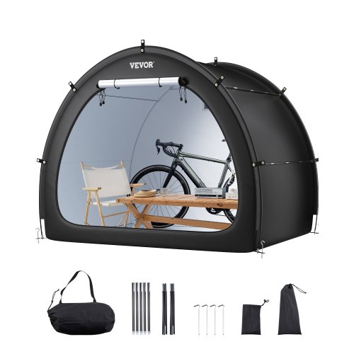 

VEVOR Bike Storage Tent, 4 to 5 Bikes, Outdoor Spacious Bike Storage Tent with Ventilated Window, Waterproof Fan-Shaped Bike Tent with High Strength Fiberglass & Dual Zippers, Fit for Bicycle