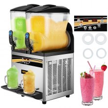 Vevor Commercial Slush Machine Margarita Slush Maker 2x15l Frozen Drink Machine