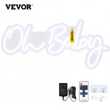 VEVOR Oh Baby Neon Sign for Wall Decor, with Remote Control and Dimmable Switch for Baby Shower decorations, Birthday Party, Wedding Decor, 23.5x12 inches (Warm White)