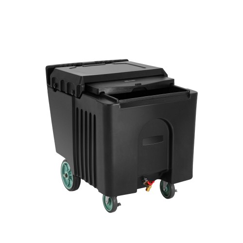 

Commercial Ice Bin 61.6 L Portable Ice Caddy with Sliding Lid and Four Wheels