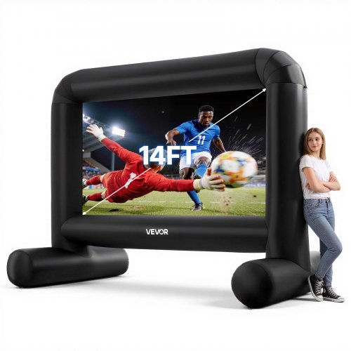 VEVOR Inflatable Movie Screen, 14 ft Outdoor Inflatable Projection Screen with Portable Storage Bag, Front/Rear Projection, Easy Set Up, Blow Up Scree