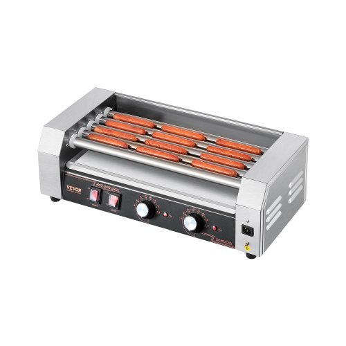 

Electric 12 Hot Dog 5 Roller Commercial Sausage Grill Cooker Machine 750W