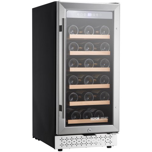 

VEVOR Wine Cooler, 28 Bottle Wine Fridge, Mini Wine Cooler Refrigerator with Glass Door, Adjustable Shelves, Digital Temperature Control, Built-in & Freestanding Cooler Fridge for Home, Office, Bar