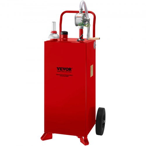 

VEVOR 30 Gallon Fuel Caddy, Gas Storage Tank & 2 Wheels, with Manuel Transfer Pump, Gasoline Diesel Fuel Container for Cars, Lawn Mowers, ATVs, Boats, More, Red